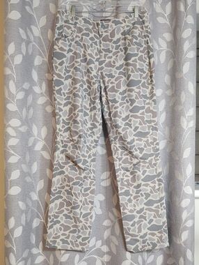 BURLEBO Beige and Gray Camo Wide Leg Pants size L